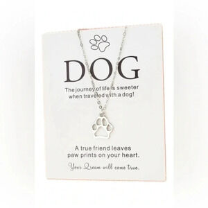 NEW Dog paw necklace silver